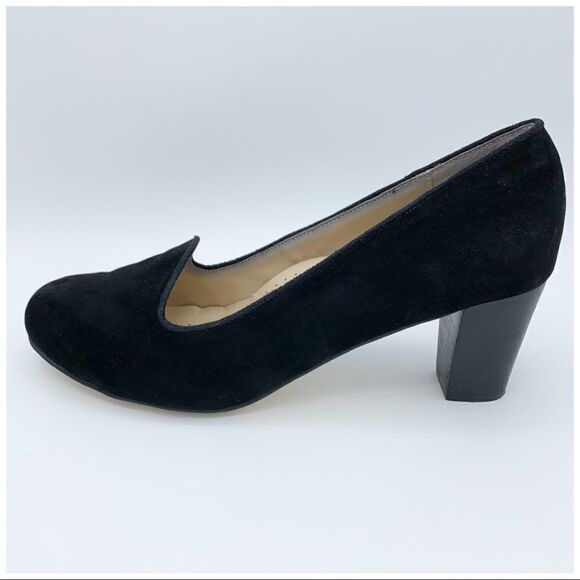 FITZWELL Black Suede Mixer Comfort Pump Heels w/Stacked Heel 9.5‎ - Picture 12 of 12